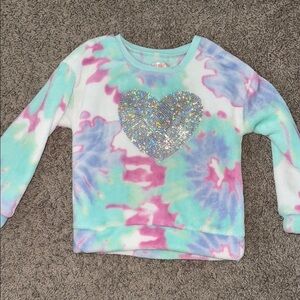 Kensie Girl Pink and Blue Tie-Dye Sweatshirt